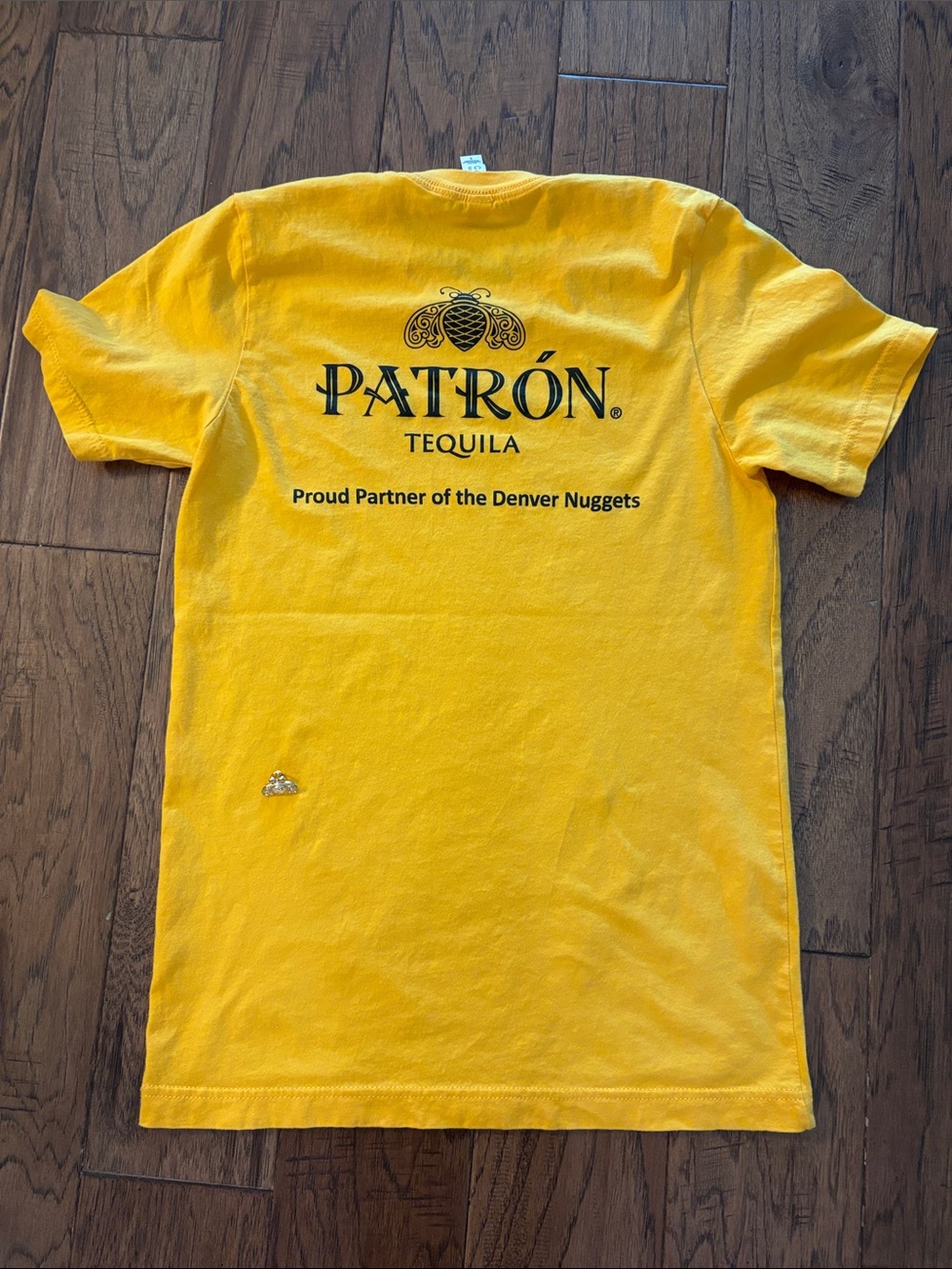 Patron Tequila x Denver Nuggets Unisex Yellow Logo T-Shirt with bee pin